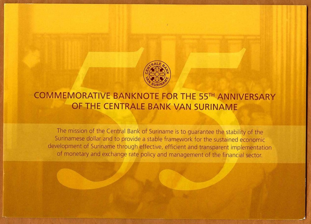 Suriname 50 dollars, 2012, P-167, Commemorative Folder, C/A UNC