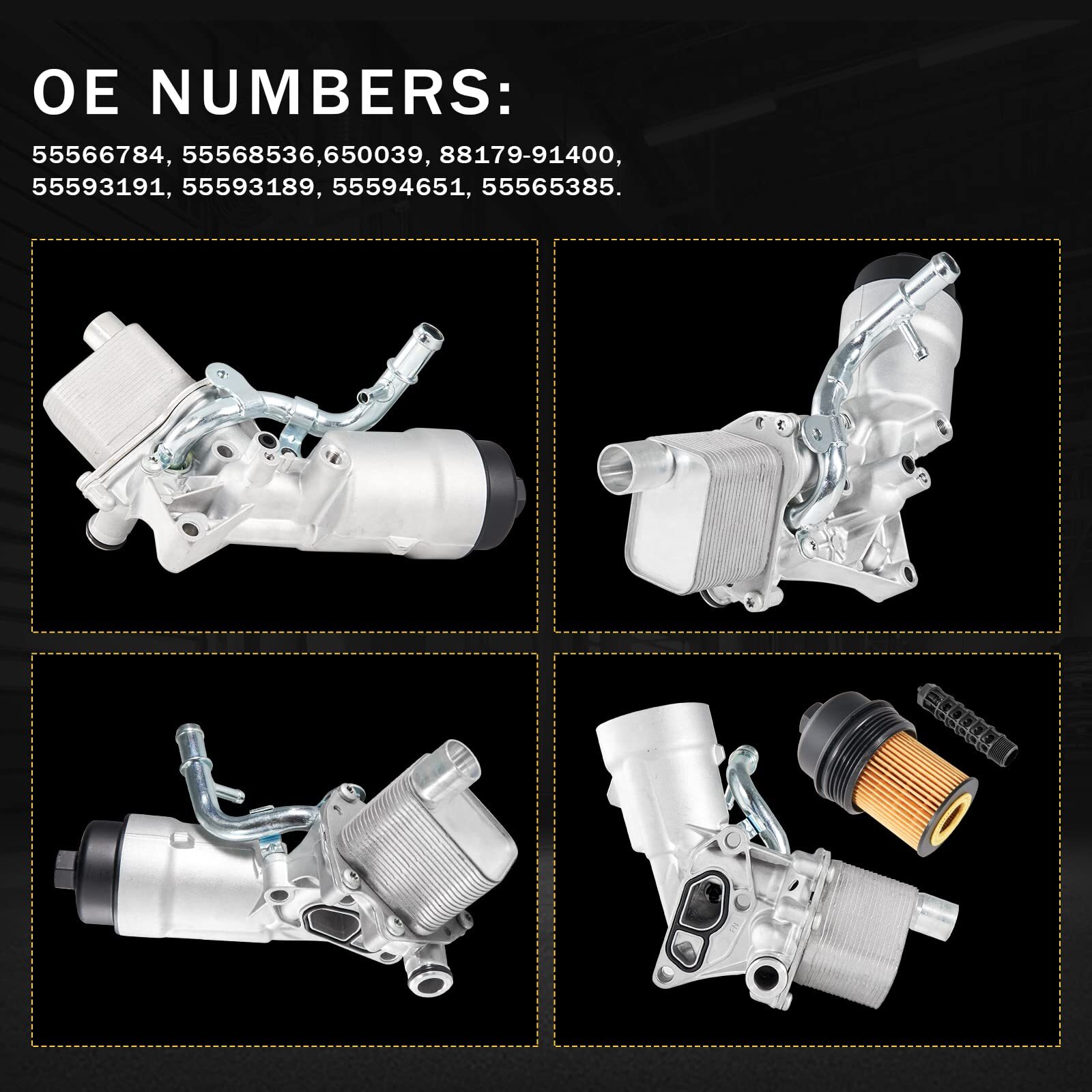 Oil Cooler Filter Housing Assembly for Chevy Cruze Sonic Trax Buick Encore 1.4L