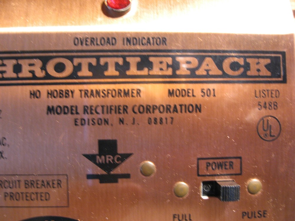 MRC Throttlepack Model 501 HO or N throttle DC controller transformer power pack
