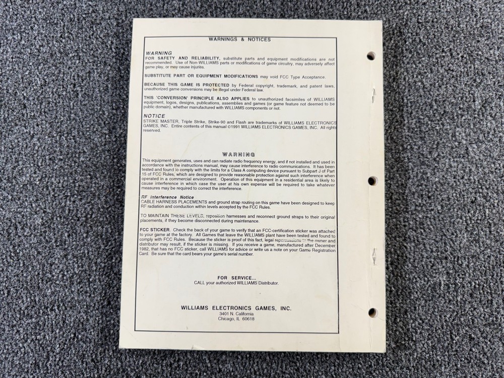Williams Strike Master Shuffle Bowler Game Machine Manual Schematics ORIGINAL