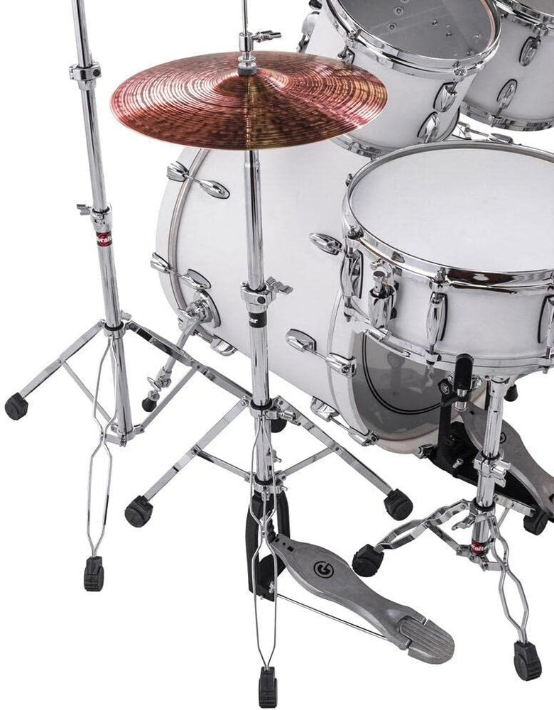 Medium Weight Double Braced Hi-Hat Stand, Percussion Chrome Drum Set Hardware, f