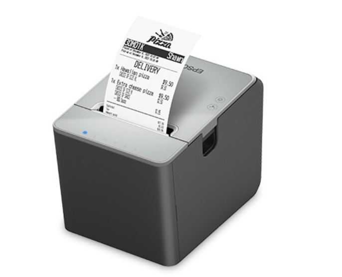 EPSON, TM-L100 Linerless Sticky Receipt Printer. USB-A & Ethernet Interface.