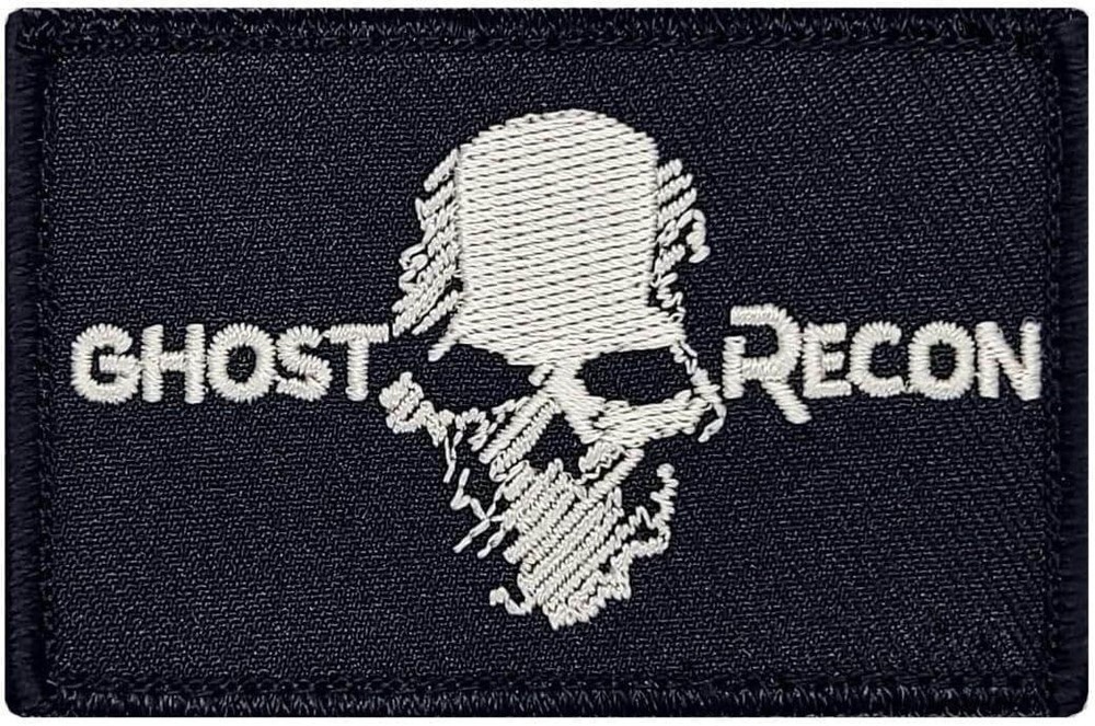 Ghost Skull Recon Wildlands Embroidered Morale Patch | 2PC HOOK BACKING 3"x2"