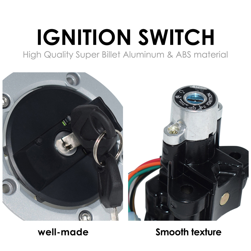 For SUZUKI GSXR750 600 2004-2005 Ignition Switch Fuel Gas Cap Seat Lock Key Set