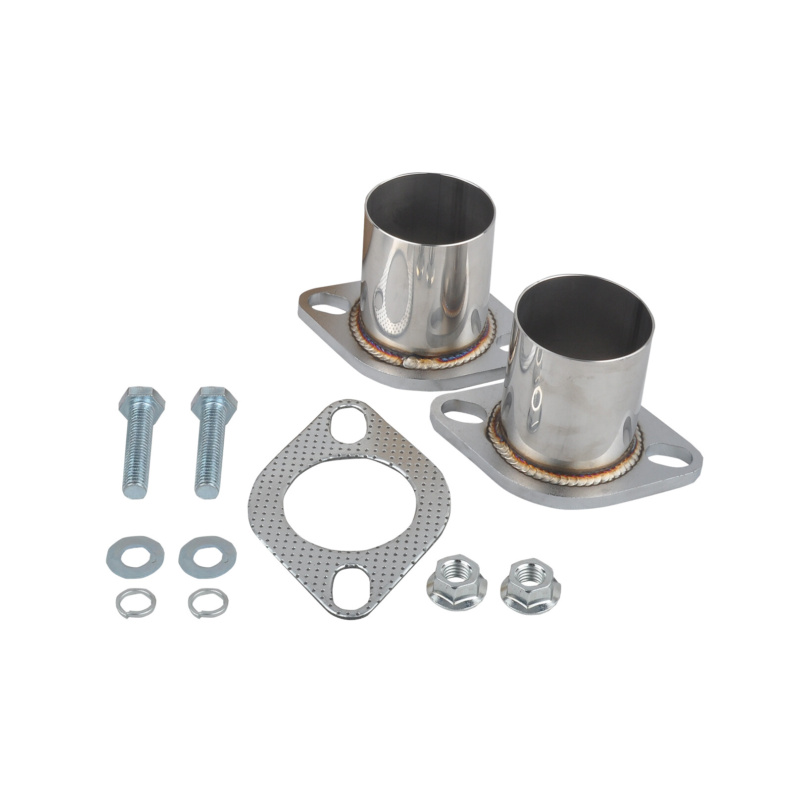 1.75''-2.5''OD Quick Fix Exhaust Spring Bolt Flange Repair Pipe Kit 2/3 Bolts