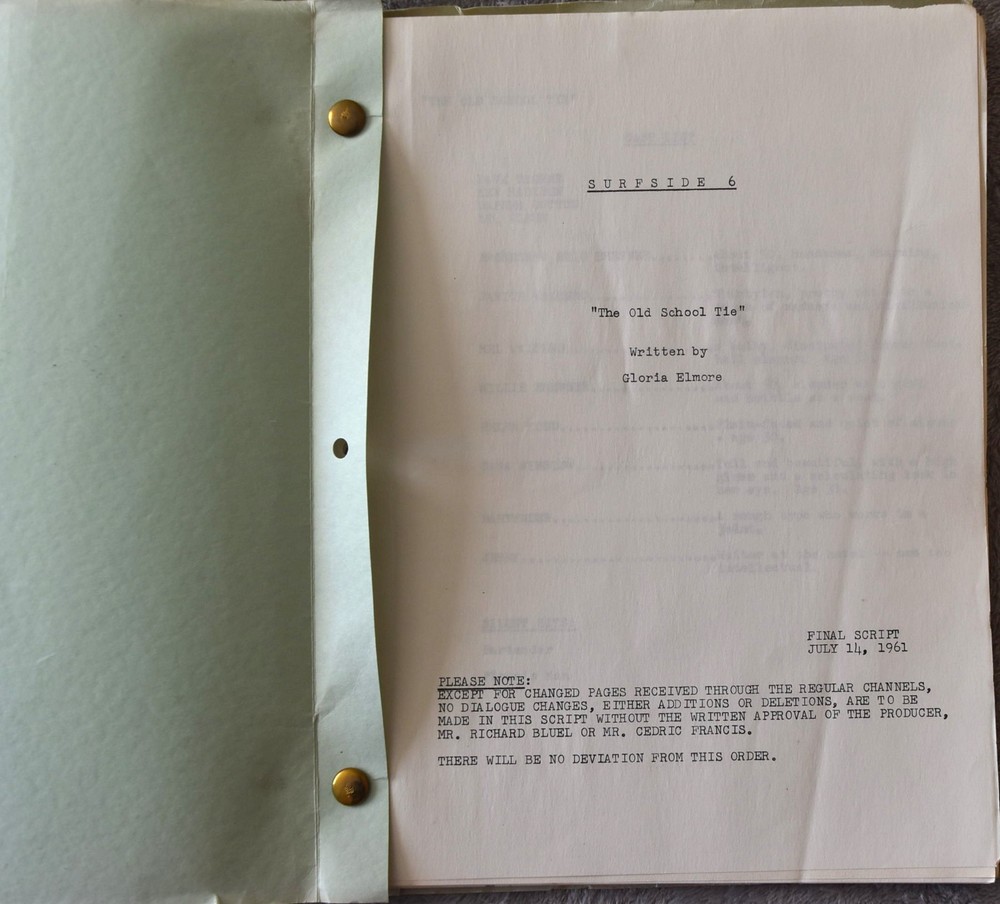 1961 SurfSide 6 (The Old School Tie) Original Final Script