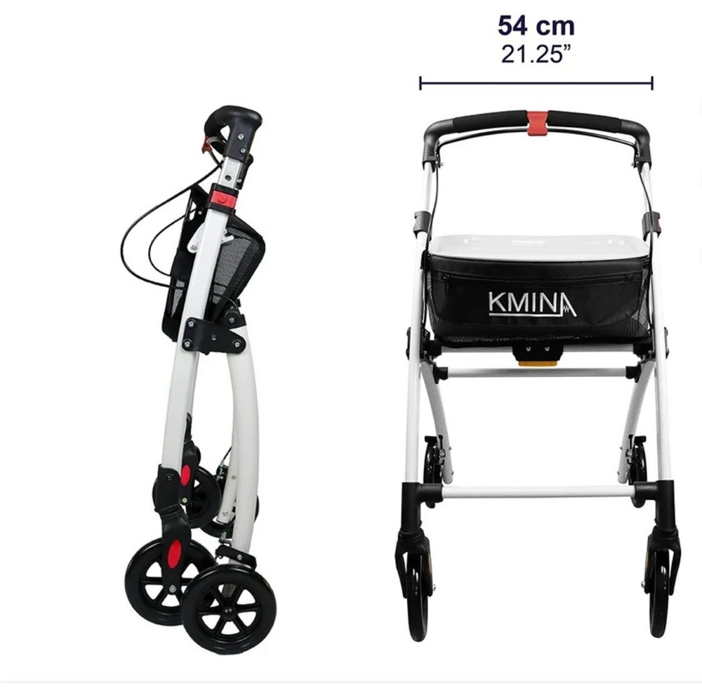 KMINA PRO - Lightweight Rollator Walker - Black