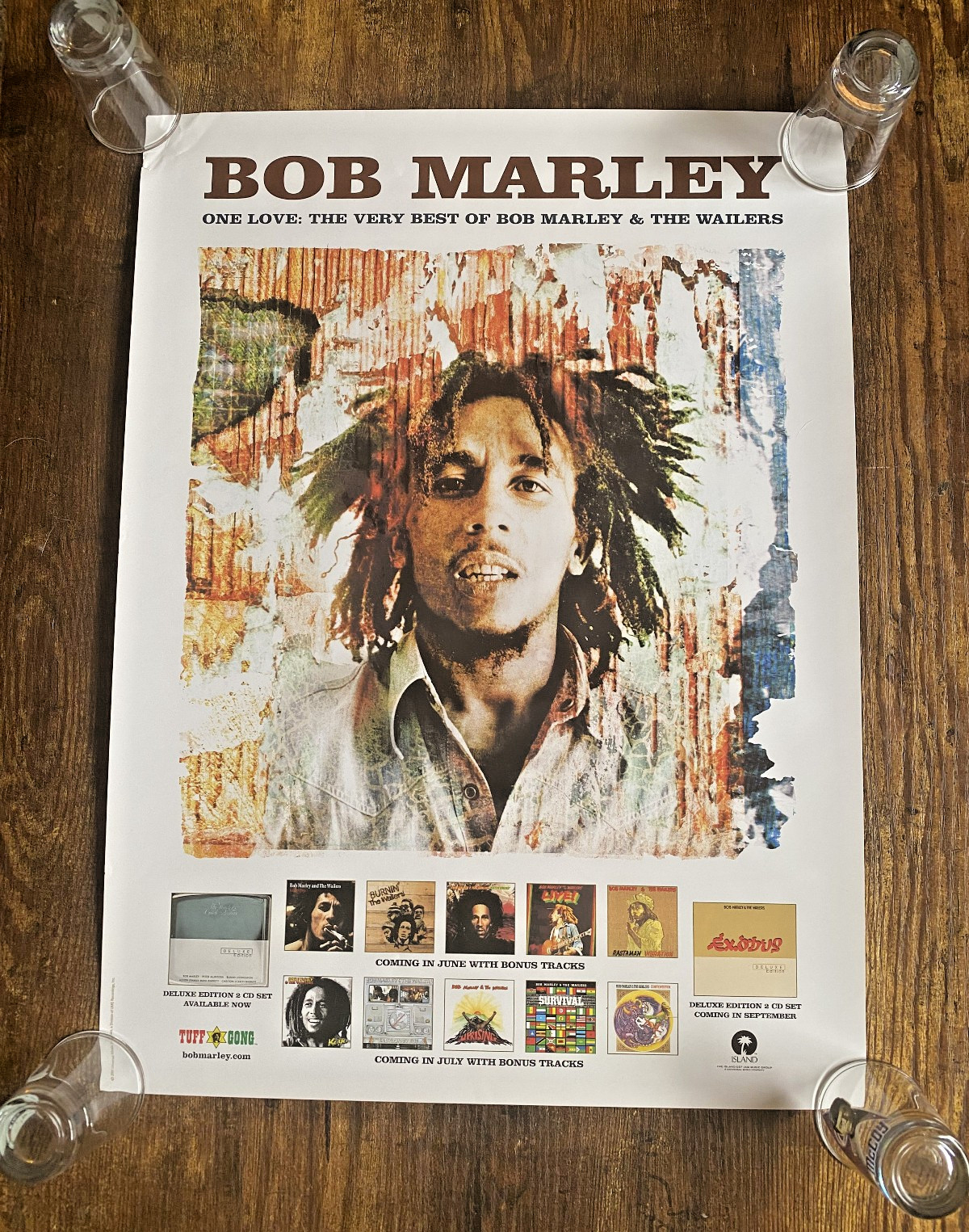 BOB MARLEY vtg promo poster "ONE LOVE: THE VERY BEST OF Bob Marley & The Wailers