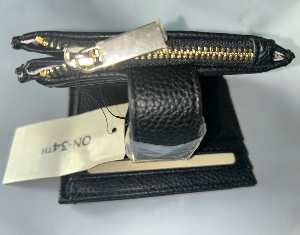 On 34th Bi Fold Card Wallet Black Silver