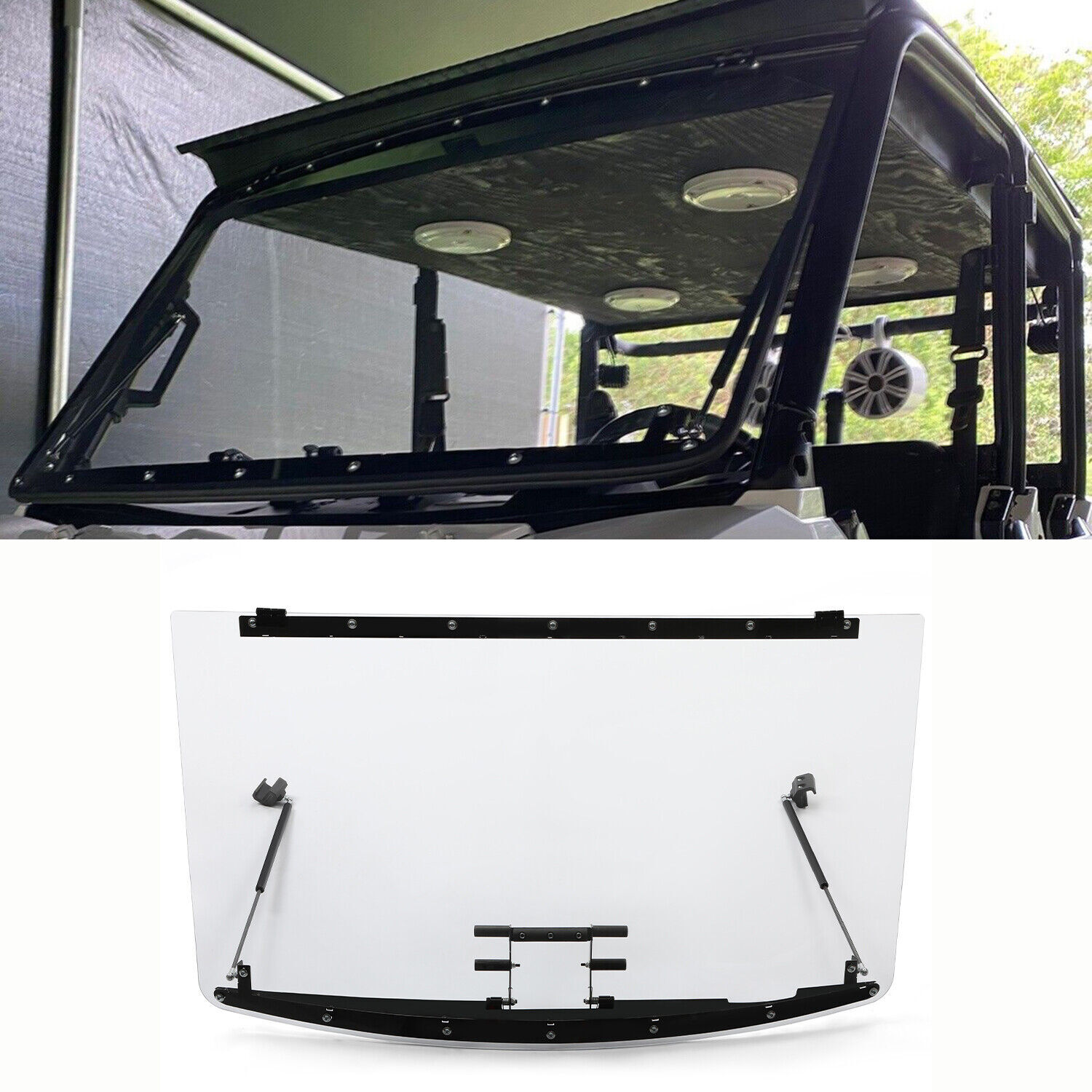 New Clear Flip Windshield For 2014-UP Polaris Ranger XP 900 Crew 2013-UP XP 900