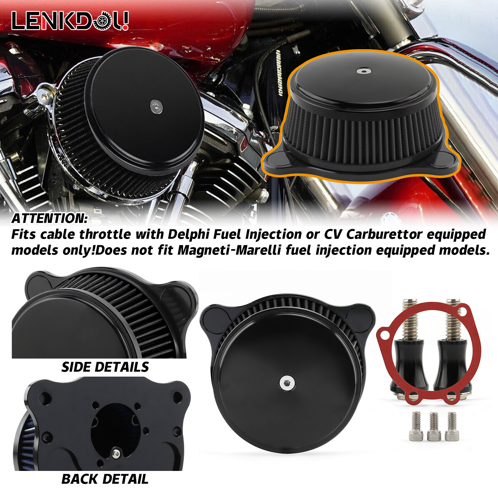 Air Cleaner Intake Filter For Harley Dyna Softail Touring Road King Street Glide