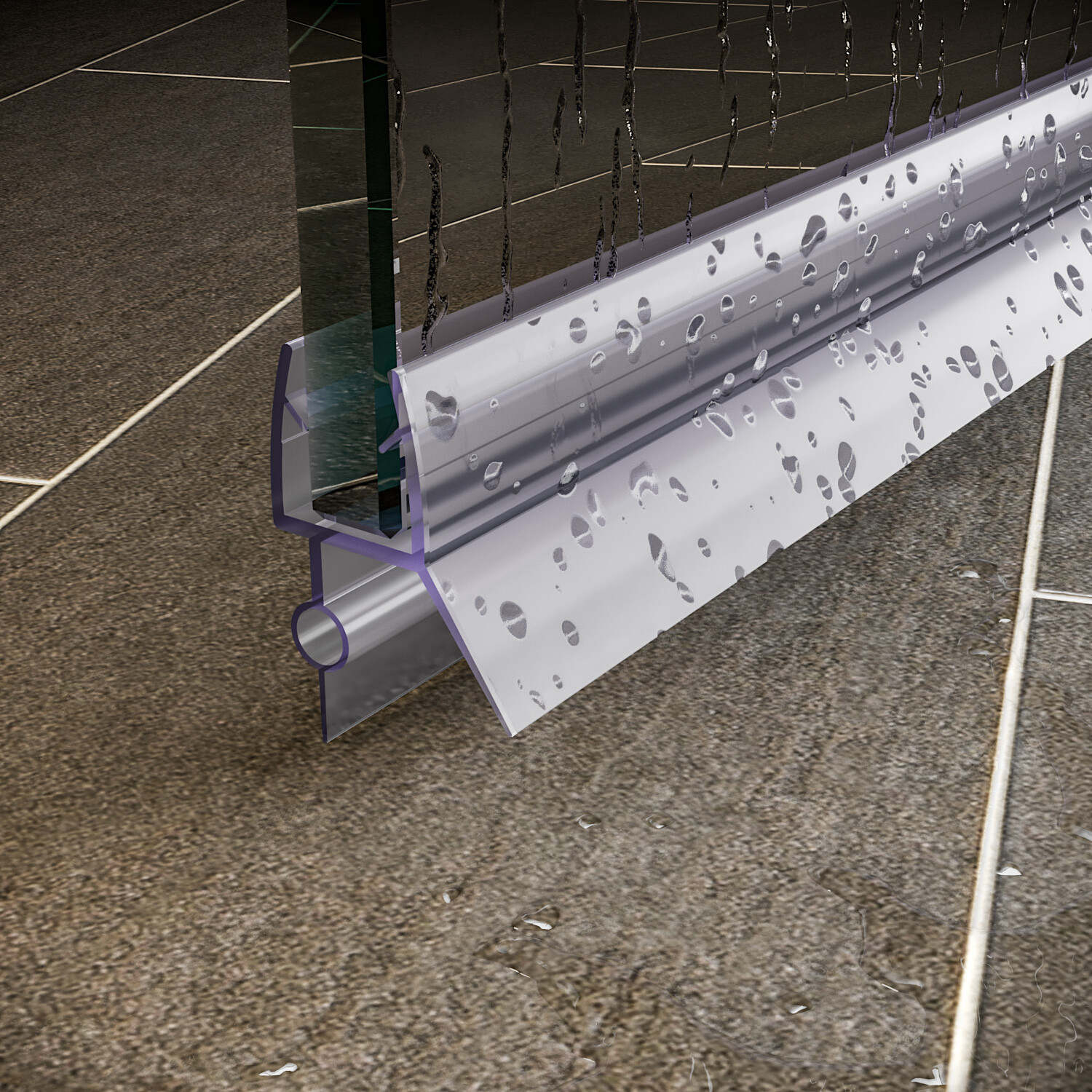 2 Pack 36" Glass Door Seal Strip Weatherproof Shower Door Sweep For 3/8" Glass