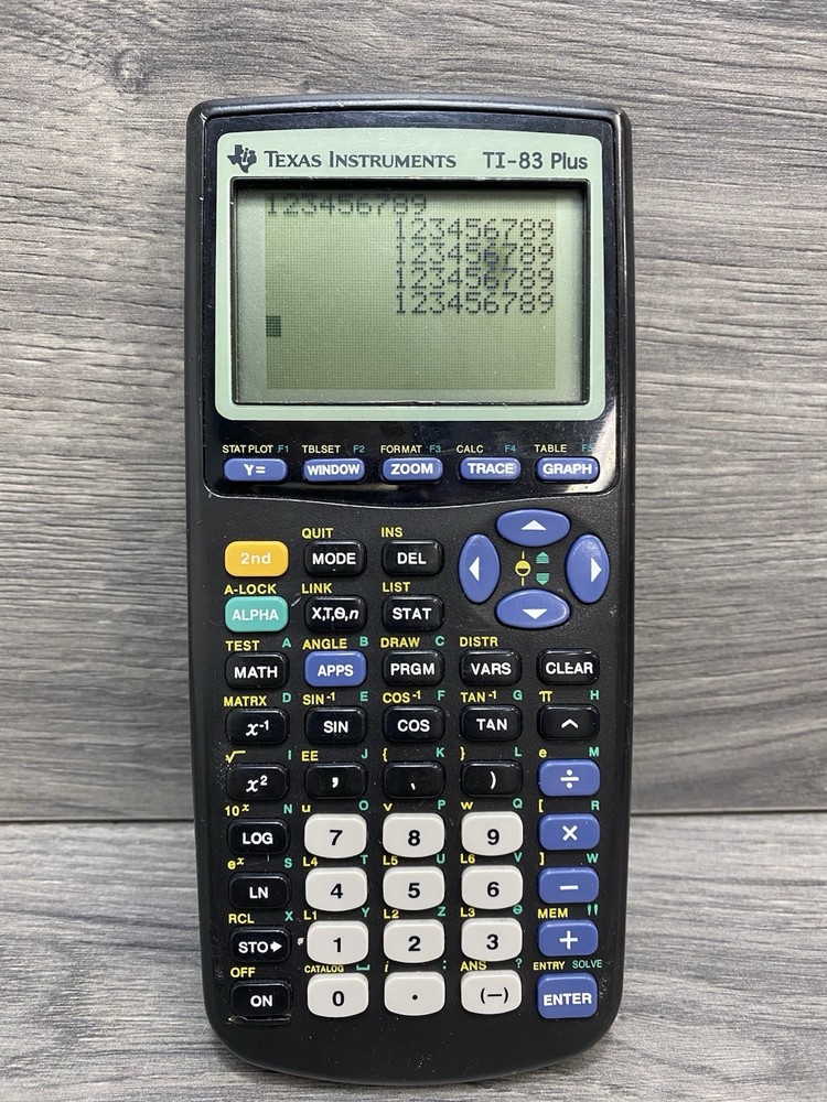 TI-83 Plus Texas Instruments Black Graphing Calculator Tested