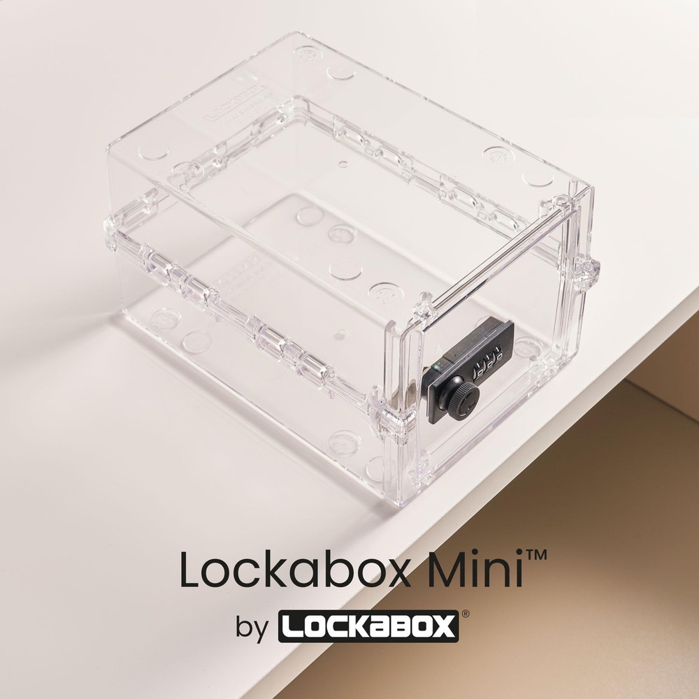 Lockabox Mini Small Lock Box w/ Combination Lock (Half Letter Sized)
