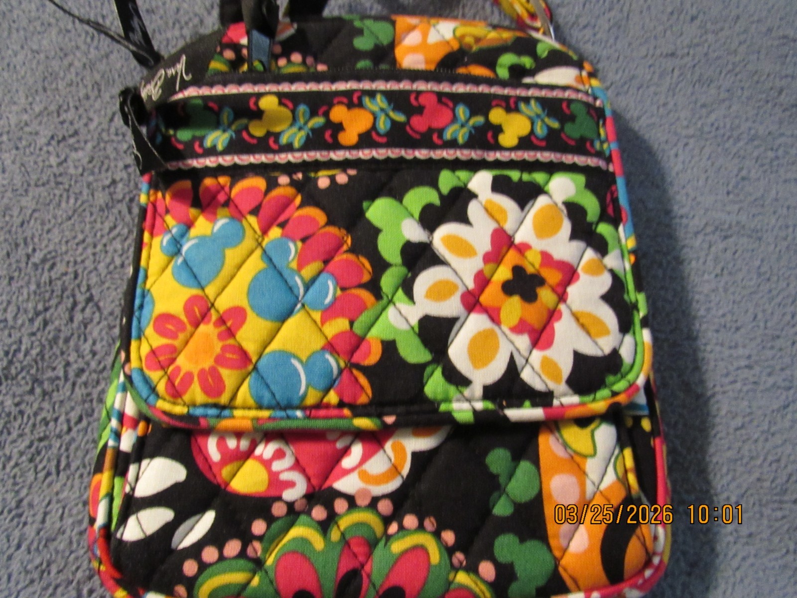 Disney Parks Vera Bradley Mini Hipster Midnight Mickey Mouse Crossbody New