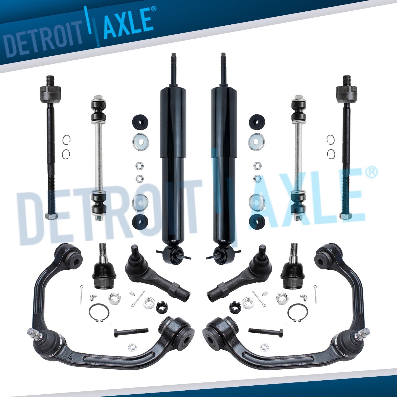 RWD Front Shocks Upper Control Arms Tie Rods Kit for Ranger B2300 B3000 B4000