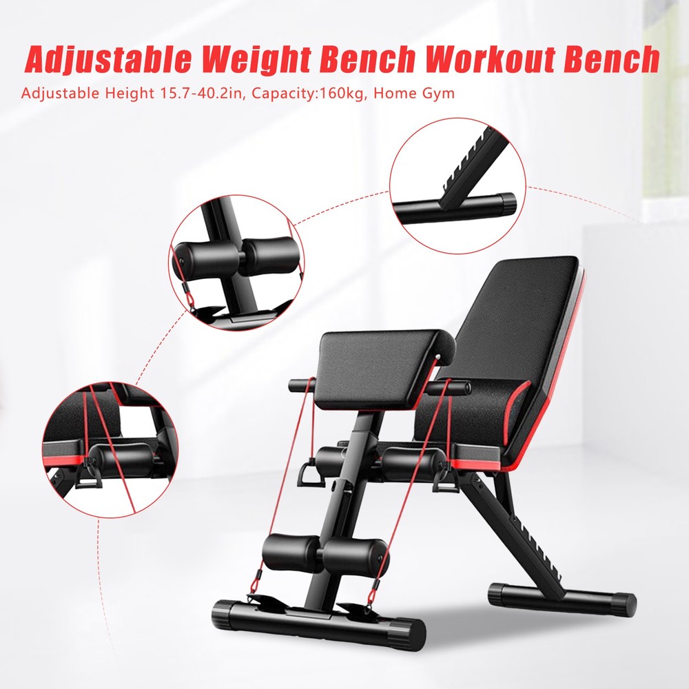 Foldable Adjustable Weight Bench Home Training Workout Exercise Equipment