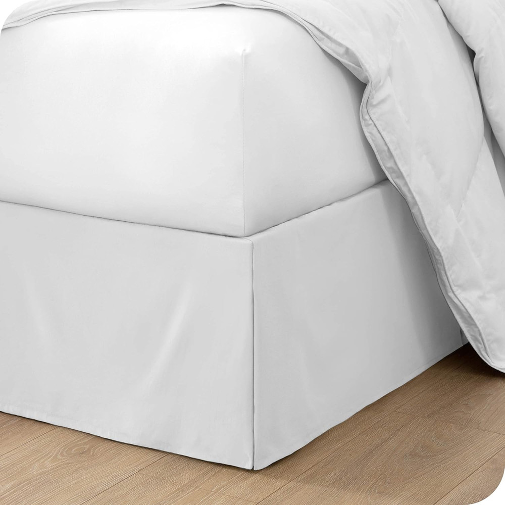 King Sandwashed Sheet Set & Bed Skirt Bundle - White