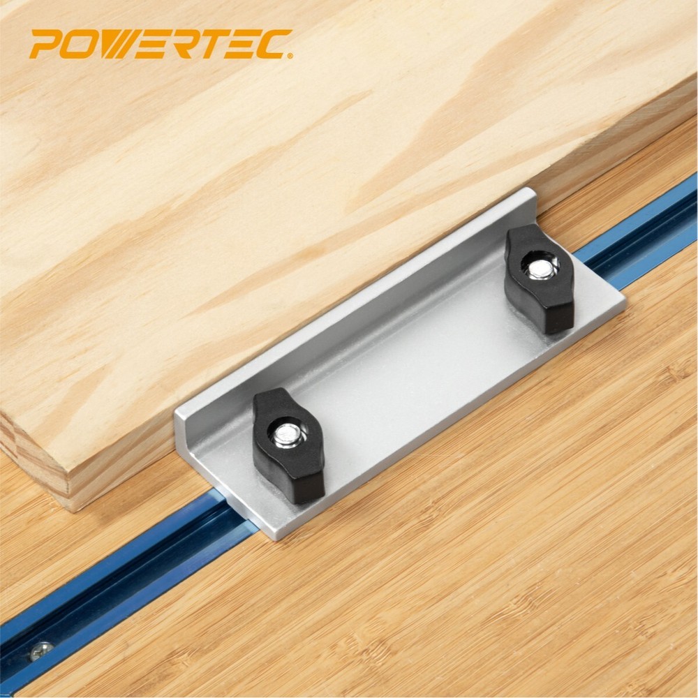 POWERTEC 71799 T-Track Stop Kit 2 Long Stops, 2 Short Stops, 2 InLine Stops, 6PK