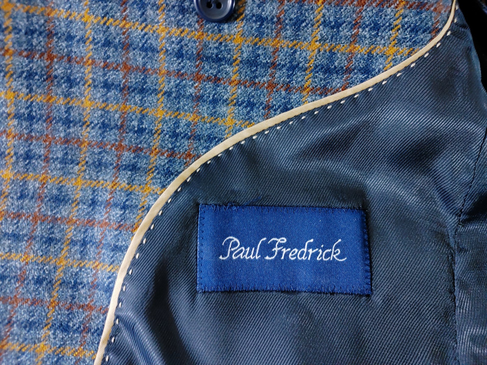 Paul Fredrick Sport Coat Mens 40/42S Soft Tweed Wool Multicolor Check Jacket