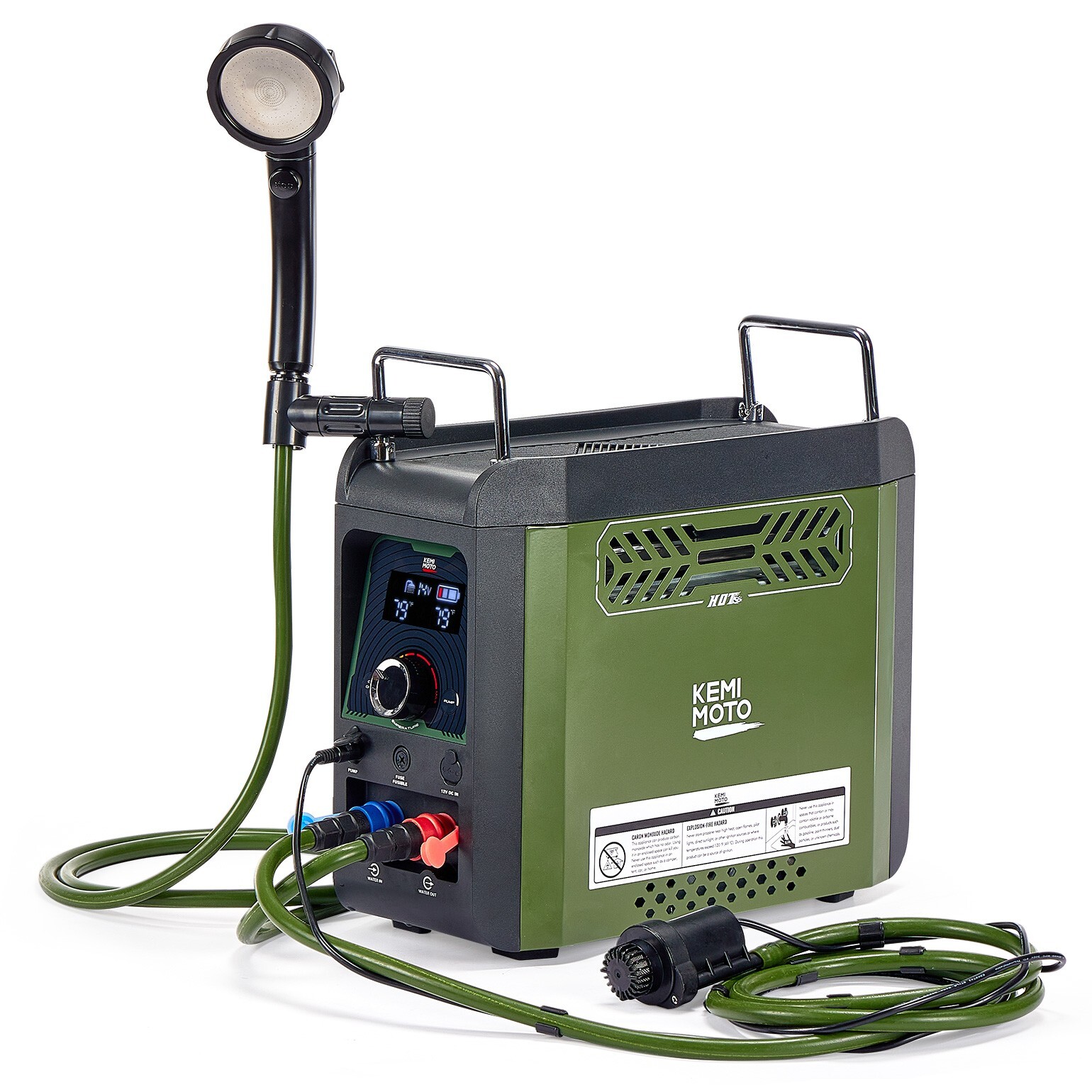 KEMIMOTO Portable Water Heater Propane Water Heater 4000mAh Rechargeable Battery