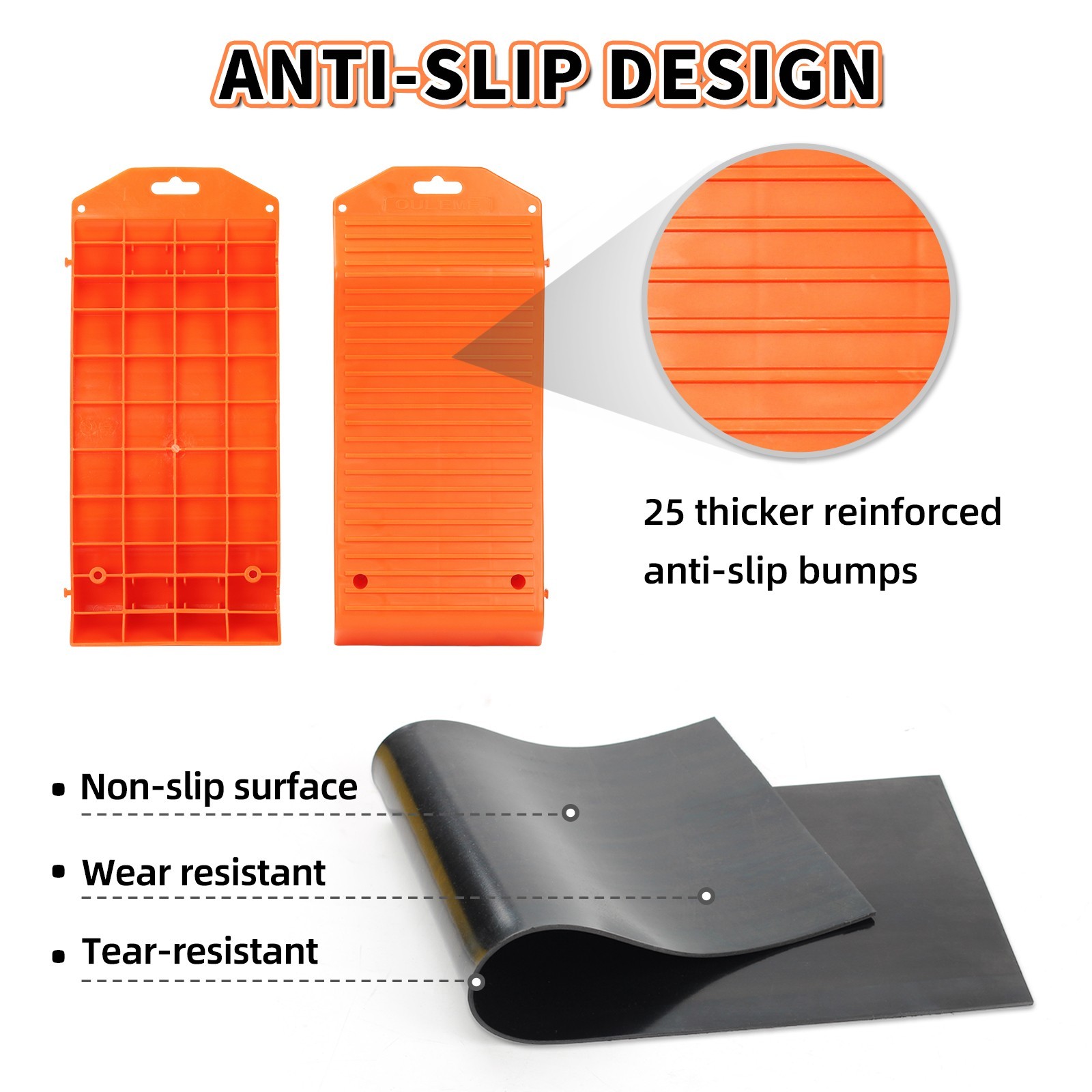 4-Pack Tire Saver Ramps, with Anti-Slip Pads and Carry Bag, Tire Protector Ramps