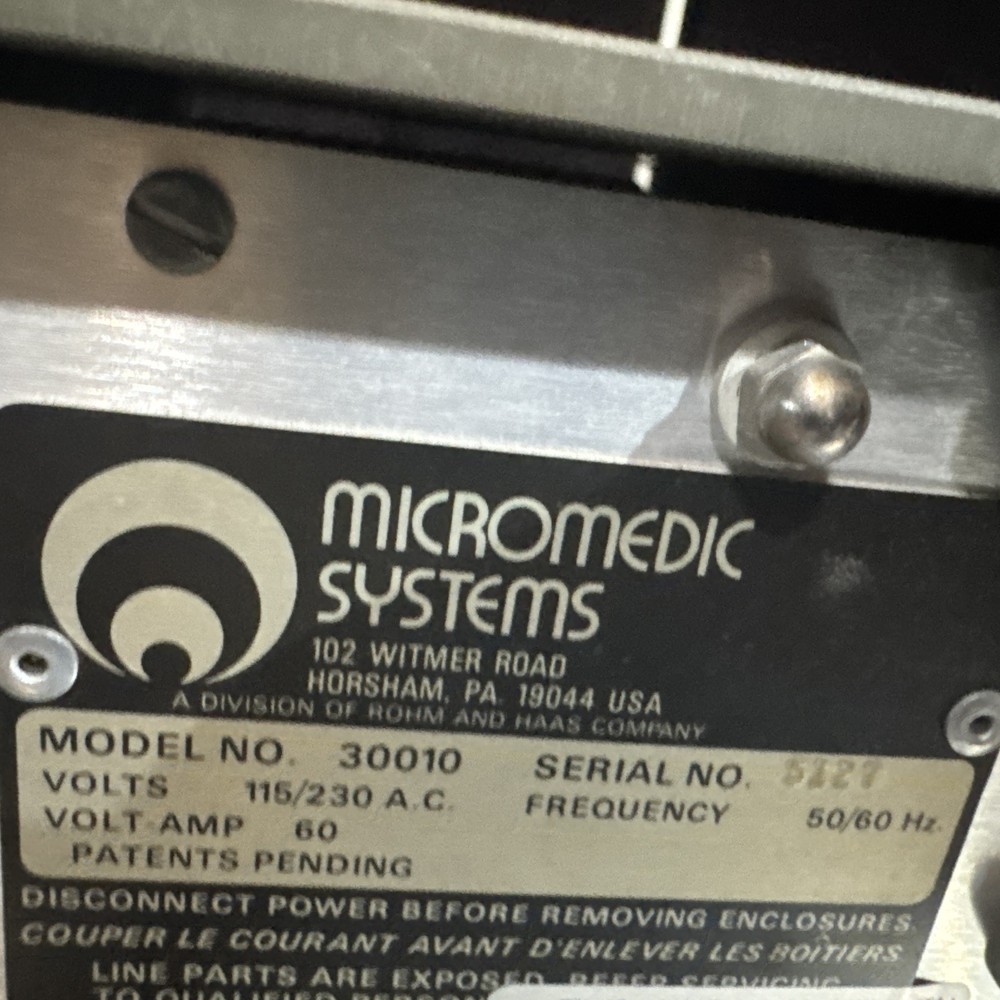 MICROMEDIC SYSTEMS AP AUTOMATIC Diluter MODEL 30010