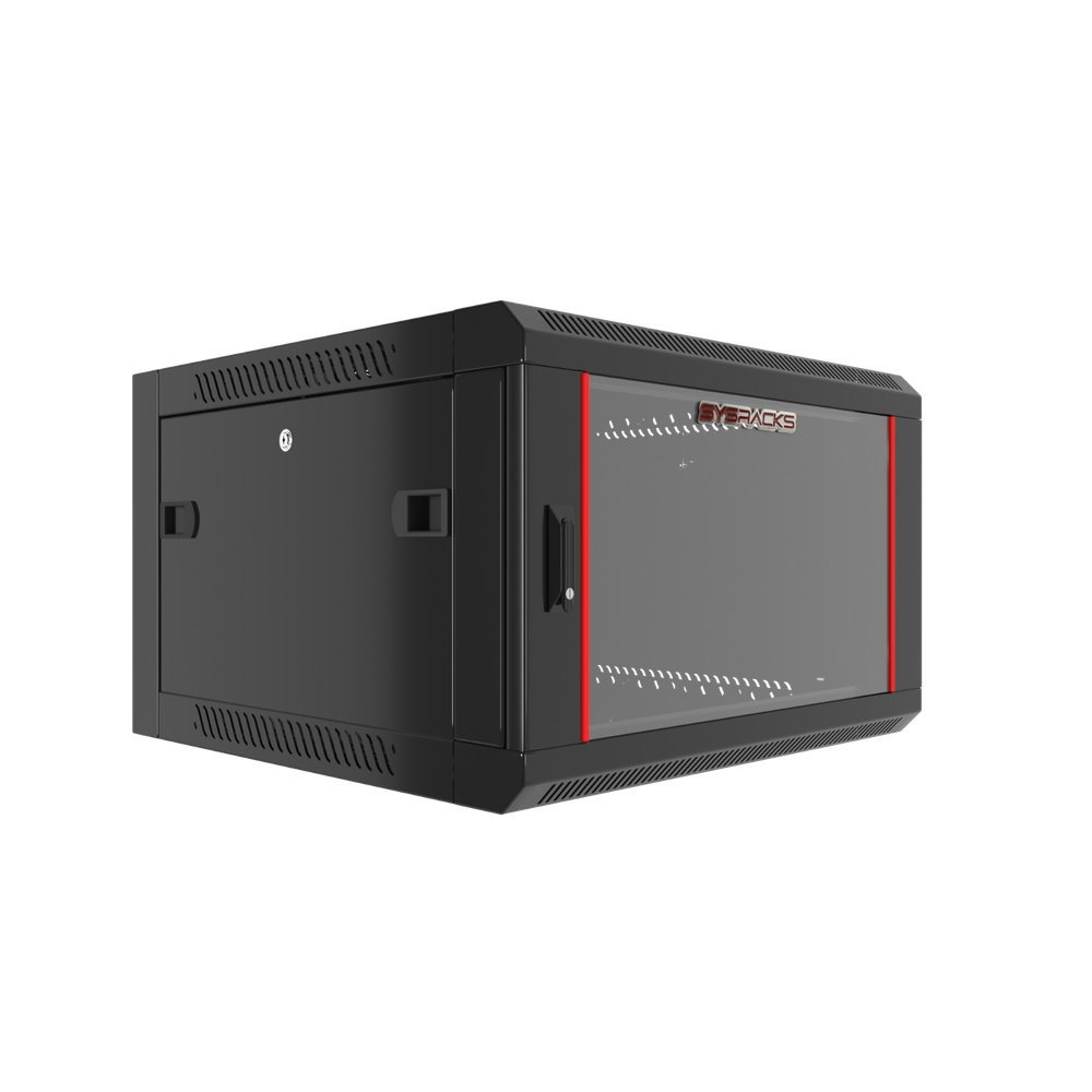 Server Rack 6U Wall Mount Cabinet Locking Networking Data Enclosure Glass Door