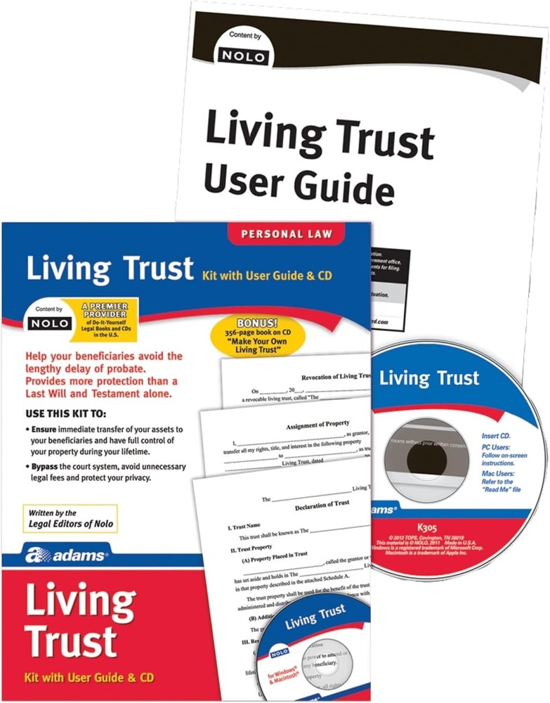 Living Trust Kit, Forms and Instructions, Includes CD , White
