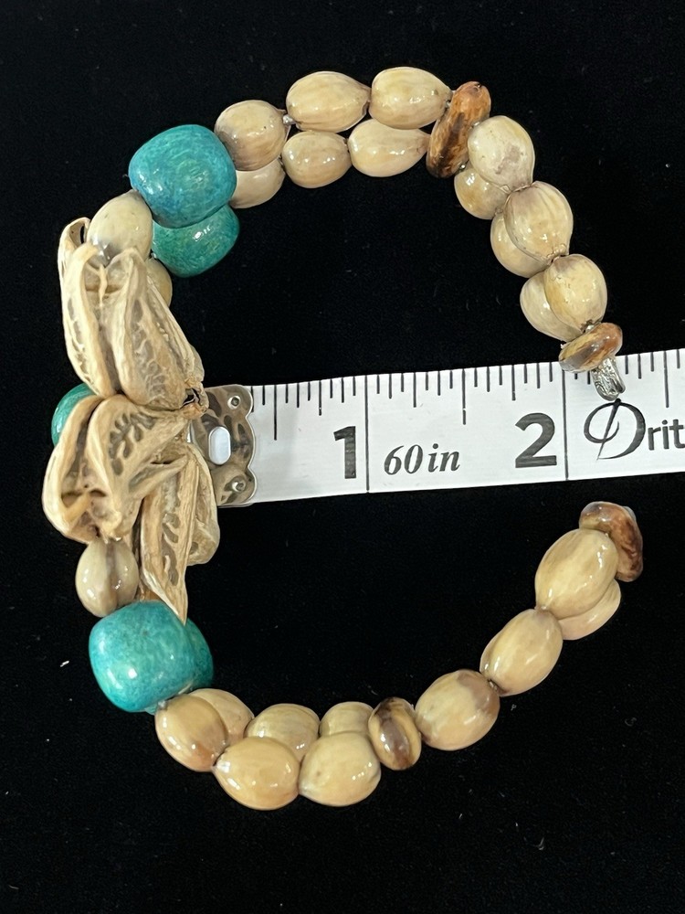 Shell Flower Wrap Cuff Bracelet Boho Retro Handmade