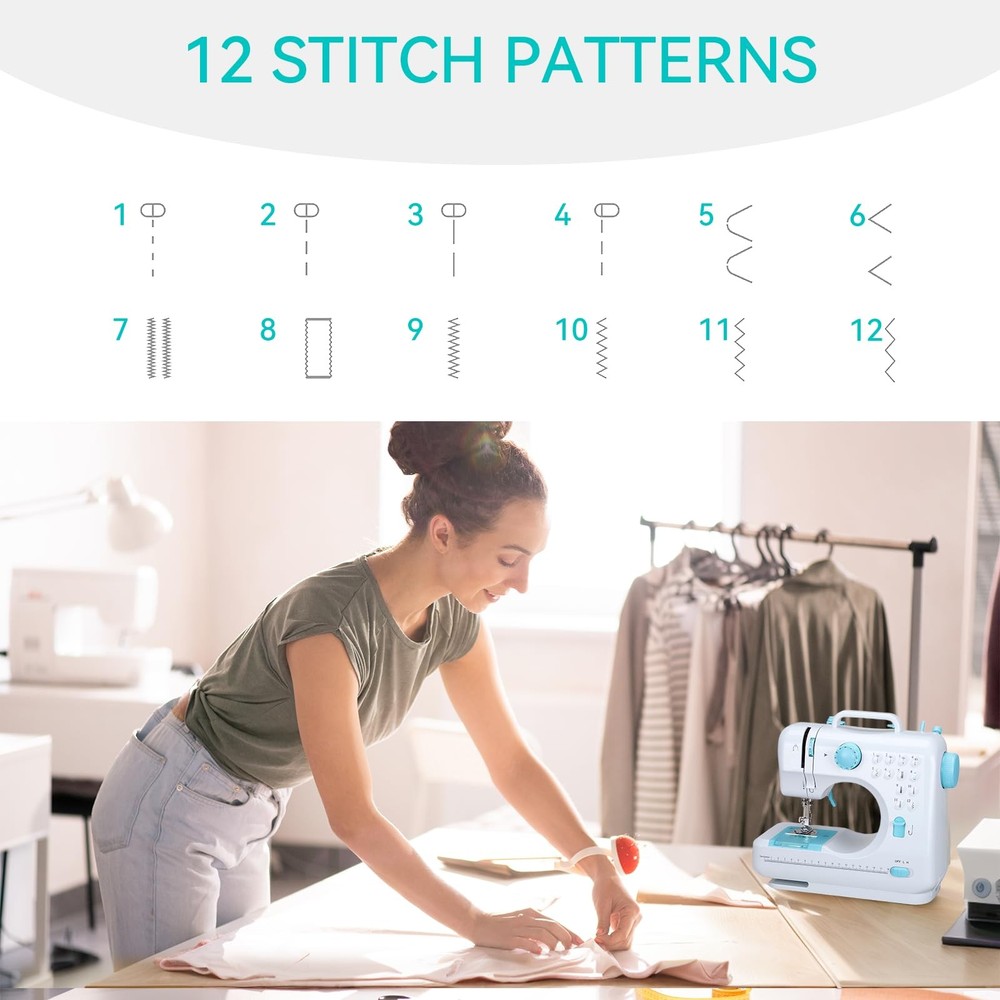 Mini Sewing Machine for Beginners, Portable Electric Sewing Machine with Dual