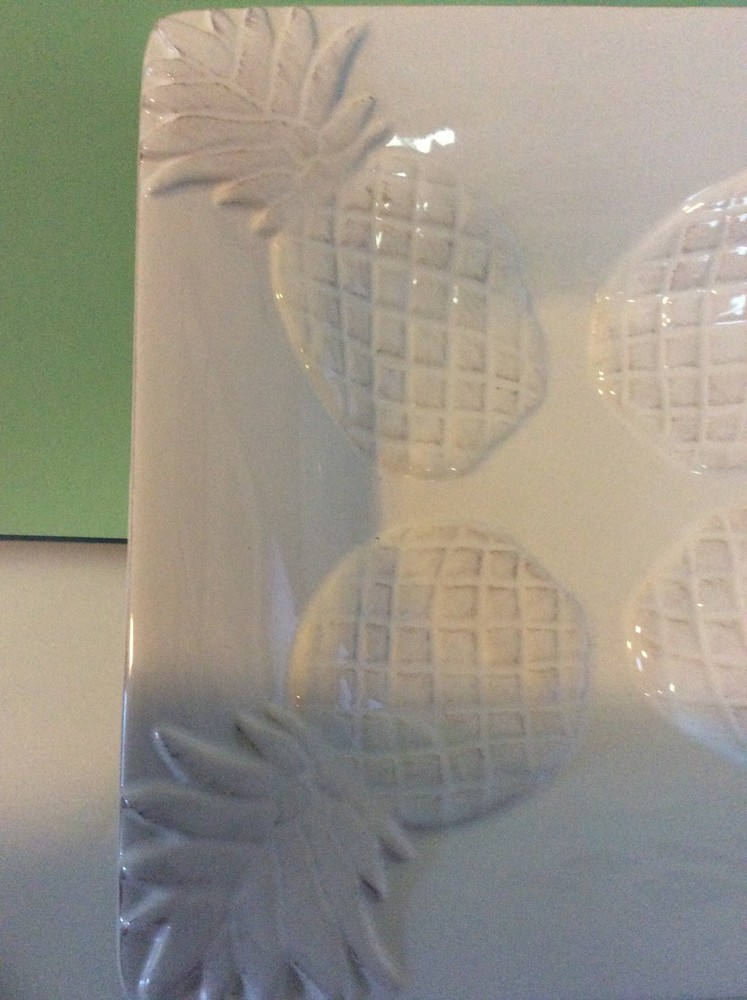 TRS White Pineapple Serveware Platter One Size