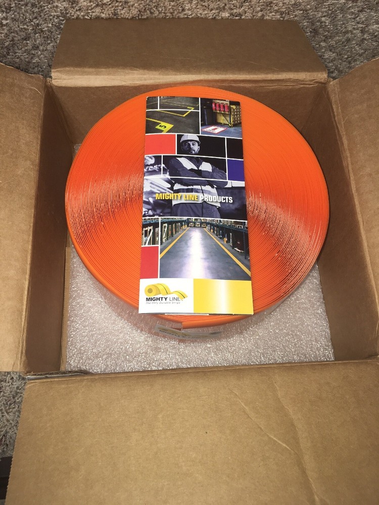 MIGHTY LINE 4RO Industrial Floor Tape, Solid, Continuous Roll, 4" Width