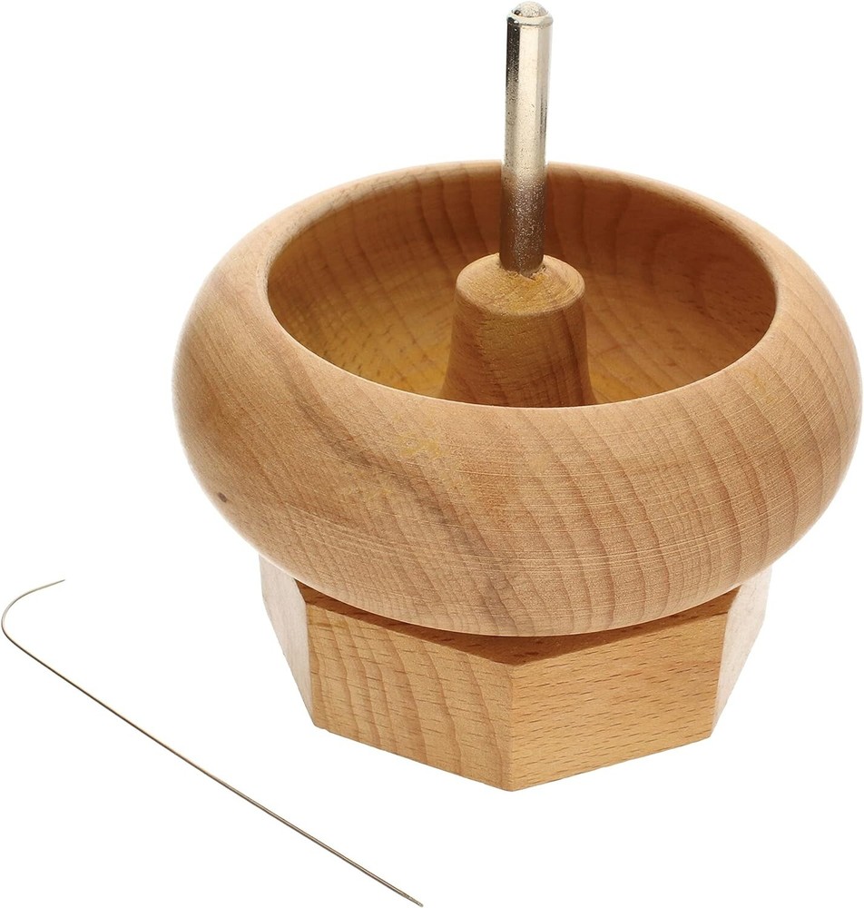 Spin And String Wooden Bead Spinner With Needle