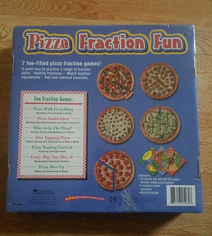 New Sealed Pizza Fraction Fun Learning Resources Math Game Visual Learning Kids