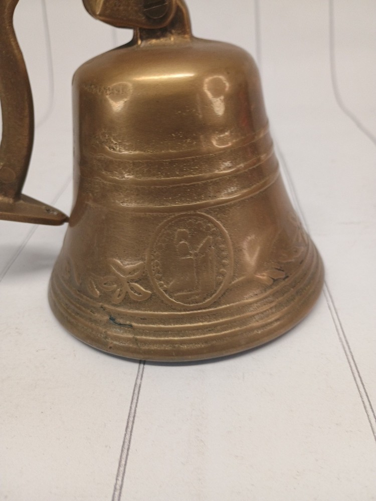 Vintage Solid Brass Wall Mount Dinner Bell Farm School Rustic Antique Style