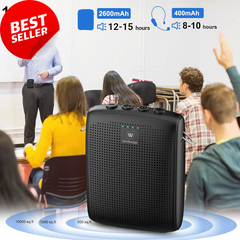 Voice Amplifier Bluetooth 15W Speaker Mic Headset Portable WB002