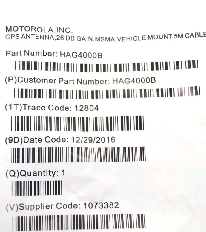 New Motorola GPS Antenna 26DB Gain Vehicle Mount RP-SMA 5M Cable 4 Car Radios