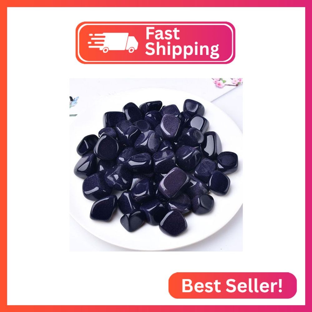 Erliway Blue Goldstone Healing Crystal Stones, 1.25-2.0" Large Reiki Healing Gem