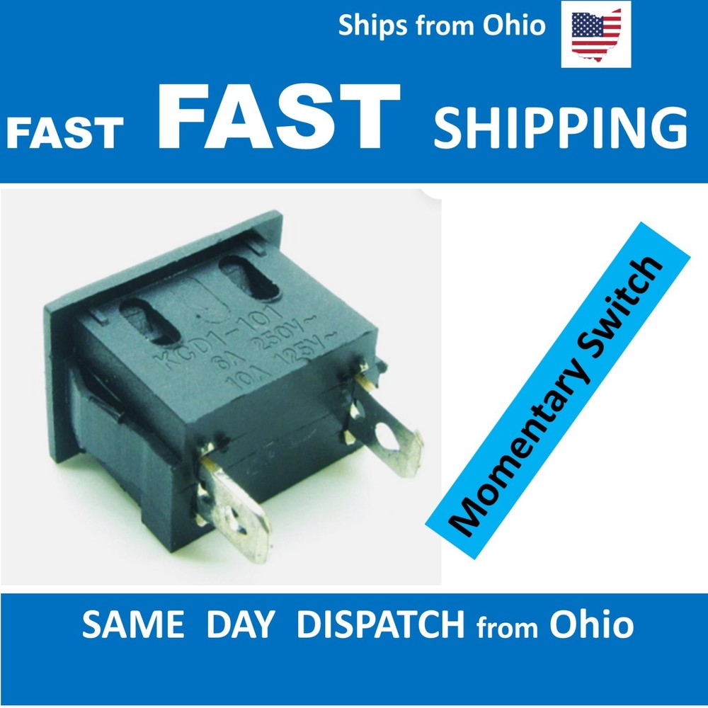 Push Button Switch Black Rectangle with beauty ring / bezel built in