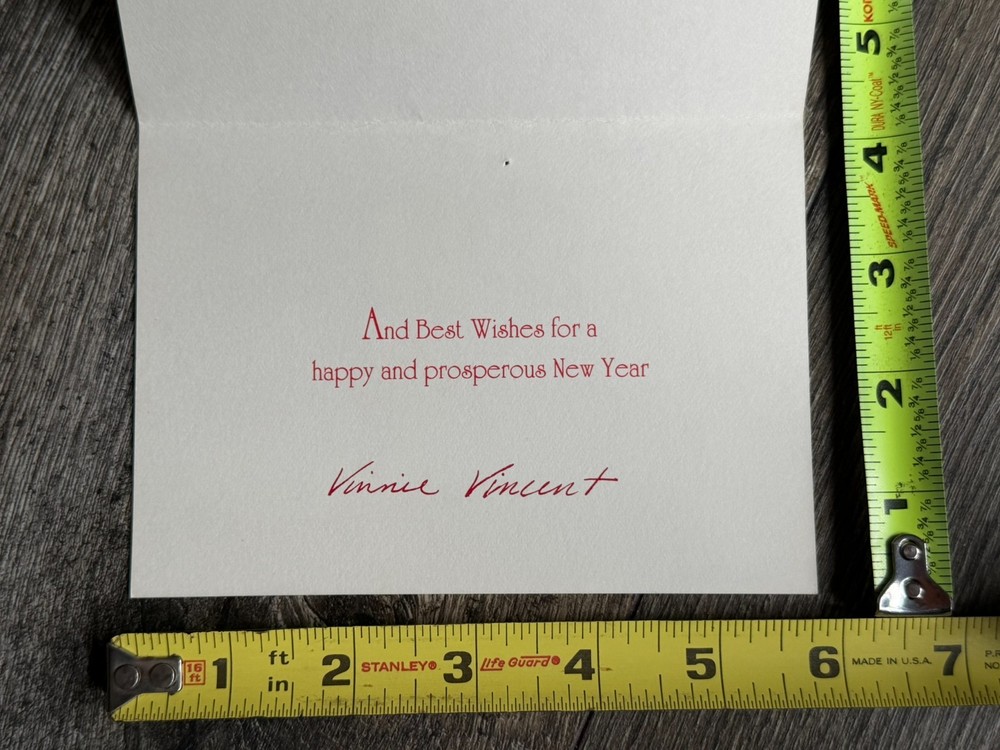 KISS Christmas Card VINNIE VINCENT Guitar Shred Vintage Kiss Memorabilia