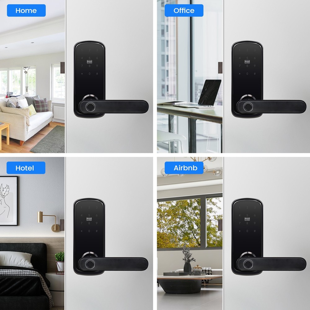 5-in-1 WiFi Smart Door Lock Fingerprint+IC+Code Passcode+Keys+APP Control Unlock