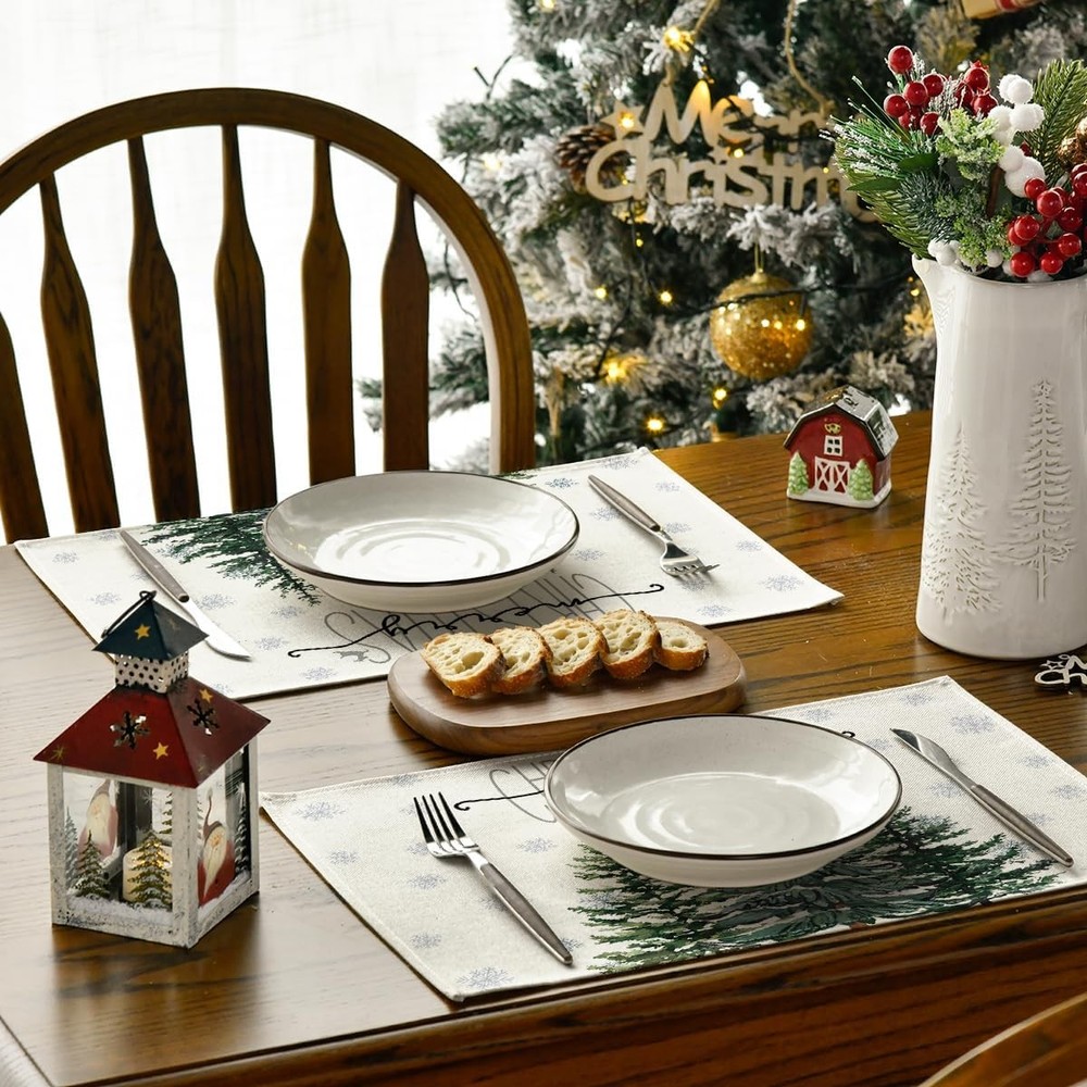Artoid Mode Beige Pine Tree 12" x 18", Rectangular 4 Pcs,
