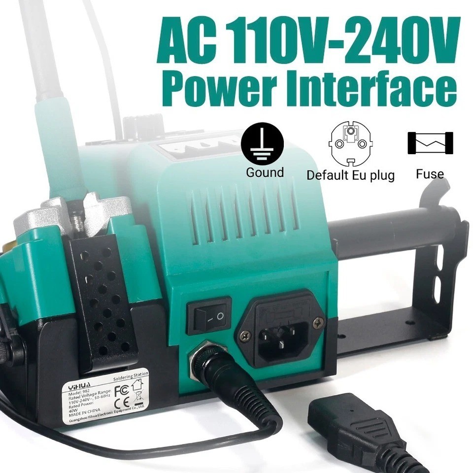 YIHUA 982D-III Precision Hot Tweezers Soldering Iron Station Kit C210/245 Tips