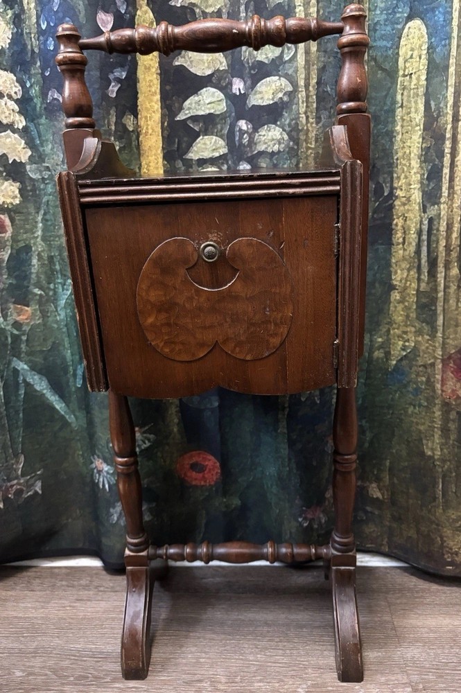 Antique Rustic Solid Wood Humidor Table Smoking Stand Side Table Heirloom