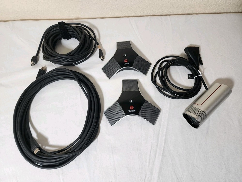 2 POLYCOM SPEAKERS 2201-23313-003 CABLES Polycom EPTZ-2 EagleEye Acoustic Camera