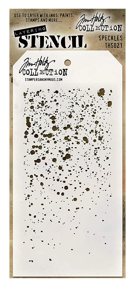Tim Holtz Layering Stencils Coffee Ring Stain Splatters & Speckled Pattern Set