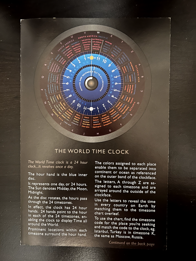 Clever Clocks Wolrd Time Clock Handmade and Signed