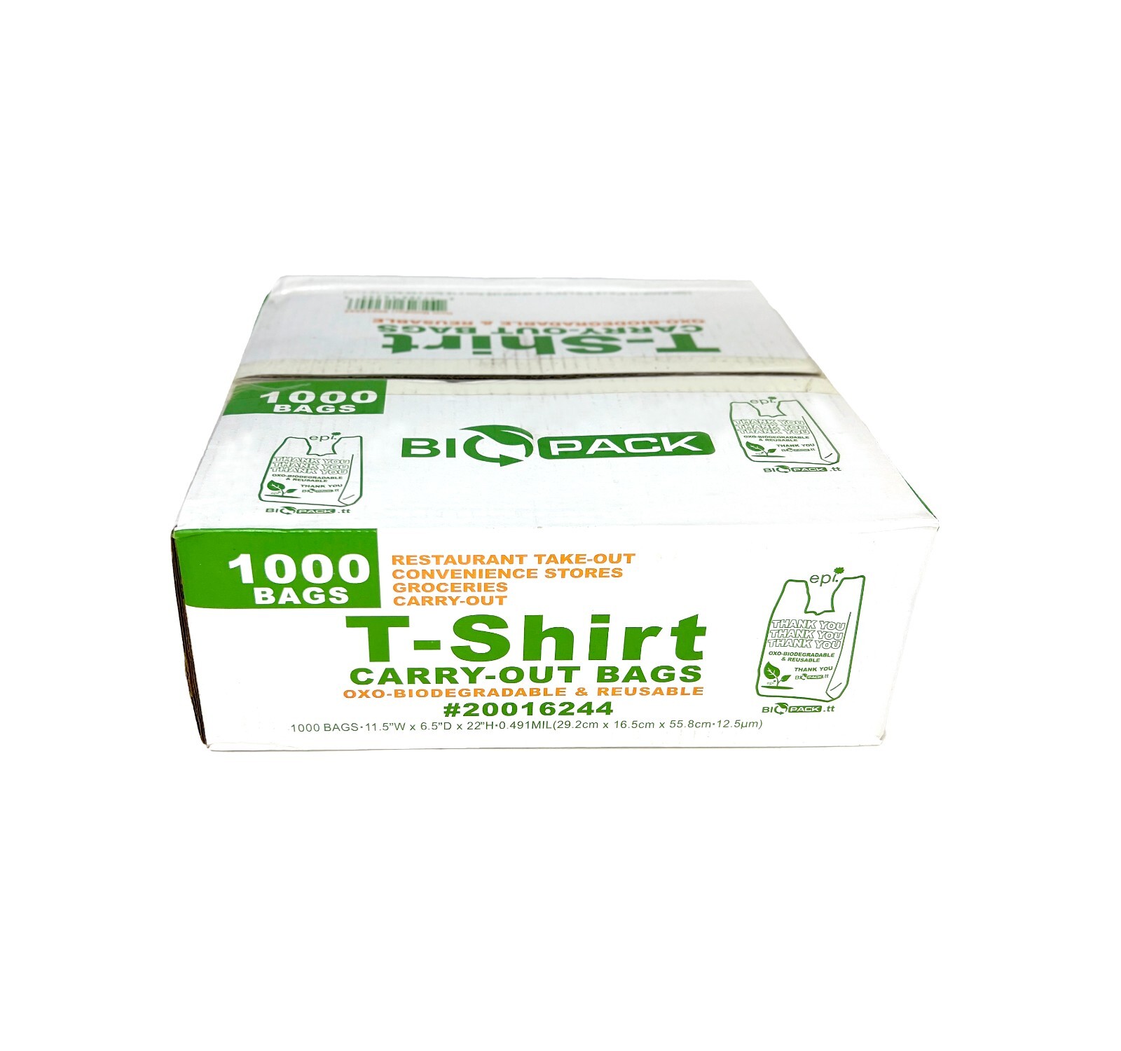 1000 Bags T-Shirt Thank You Plastic Grocery Store Shopping Carry Out Bags