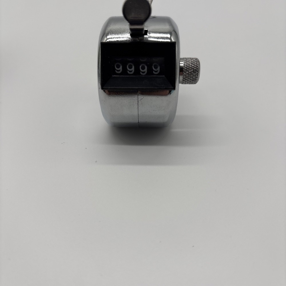 Hand Tally Counter 4 Digits Silver New